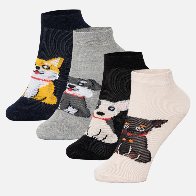 Bodycare Ankle Length Cotton Blend Boys Socks Pack of 4 Soft Breathable Stretchable Everyday Wear Casual Use Comfortable Durable Stylish