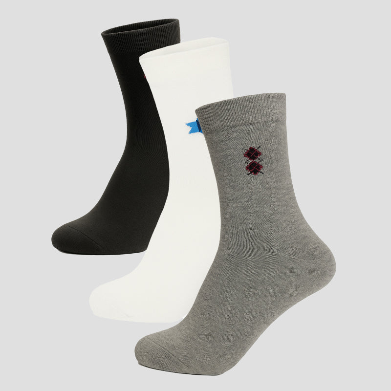 BODYCARE Mens Cotton Blend Men's Crew Length Socks Pack of 3 Soft, Breathable & Durable  Stretchable Comfort Fit  for Office, Gym, Sports, Travel & Casual Outfits