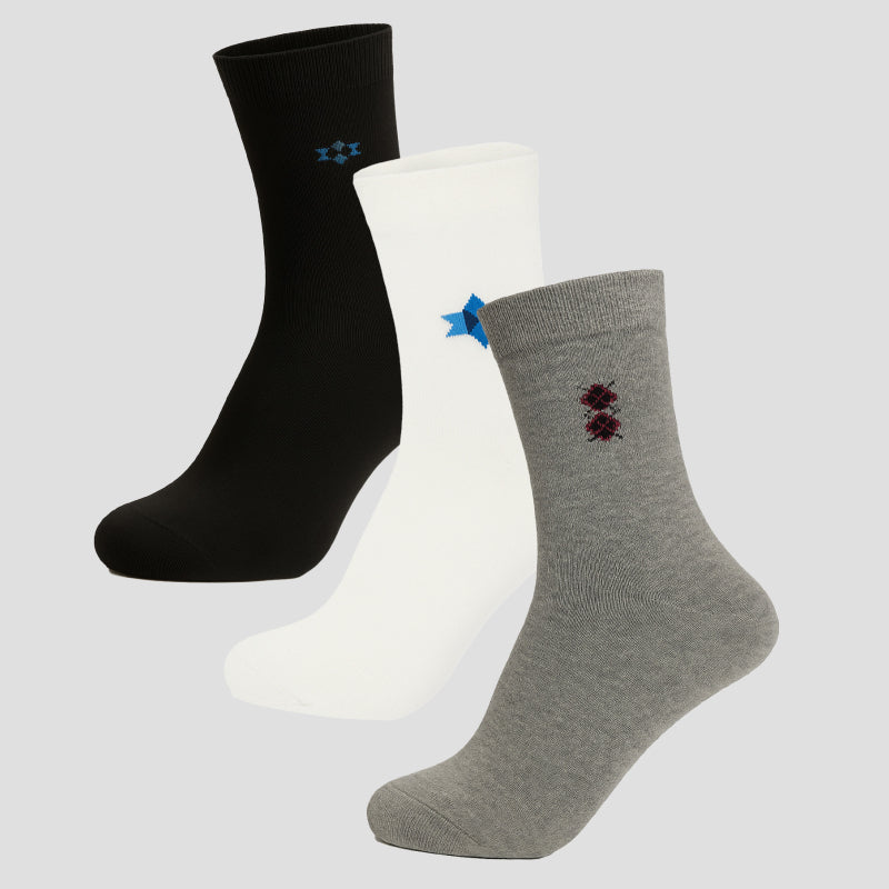 BODYCARE Mens Cotton Blend Men's Crew Length Socks Pack of 3 Soft, Breathable & Durable  Stretchable Comfort Fit  for Office, Gym, Sports, Travel & Casual Outfits