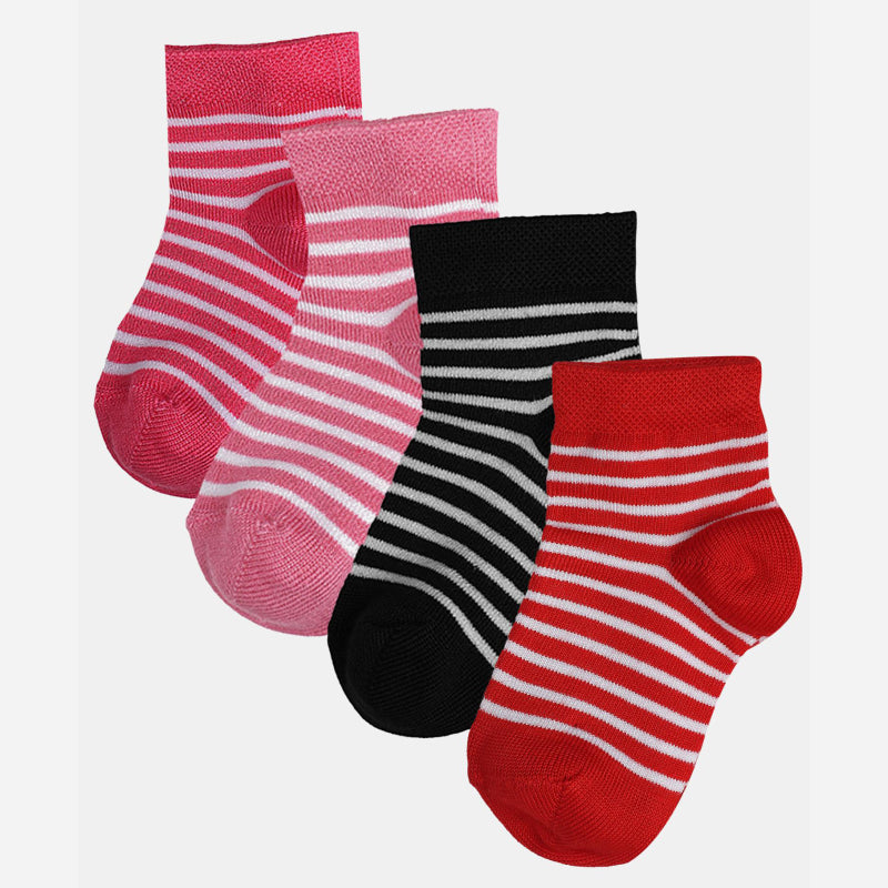 Bodycare Kids Ankle Length Socks Pack of 4 Cotton Soft Stretchable Comfortable Antibacterial Moisture Wicking Sports Casual Use