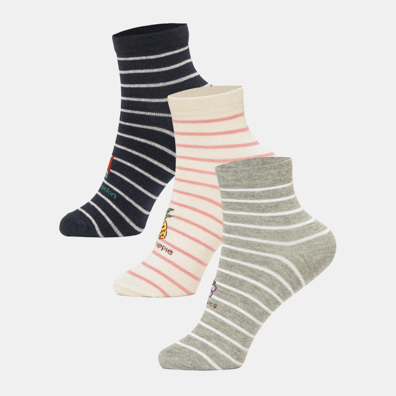 BODYCARE Womens Cotton Blend Ankle Length Socks Pack of 3 Soft, Breathable & Stretchable  Comfortable  Durable, Easy Wash Multipurpose Socks for Ladies  Casual, Sports, Gym & Travel