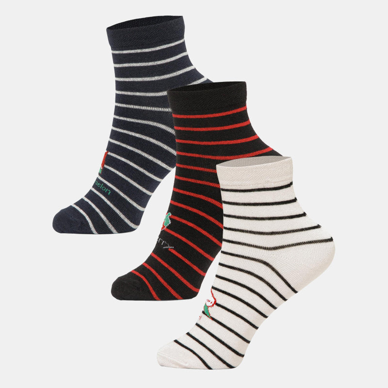BODYCARE Womens Cotton Blend Ankle Length Socks Pack of 3 Soft, Breathable & Stretchable  Comfortable  Durable, Easy Wash Multipurpose Socks for Ladies  Casual, Sports, Gym & Travel