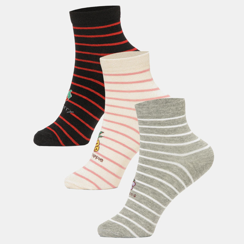 BODYCARE Womens Cotton Blend Ankle Length Socks Pack of 3 Soft, Breathable & Stretchable  Comfortable  Durable, Easy Wash Multipurpose Socks for Ladies  Casual, Sports, Gym & Travel