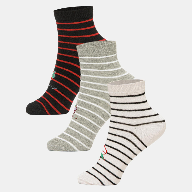 BODYCARE Womens Cotton Blend Ankle Length Socks Pack of 3 Soft, Breathable & Stretchable  Comfortable  Durable, Easy Wash Multipurpose Socks for Ladies  Casual, Sports, Gym & Travel