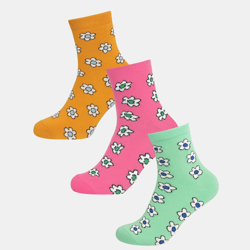 BODYCARE Womens Cotton Blend Ankle Length Socks Pack of 3 Soft, Breathable & Stretchable  Comfortable  Durable, Easy Wash Multipurpose Socks for Ladies  Casual, Sports, Gym & Travel