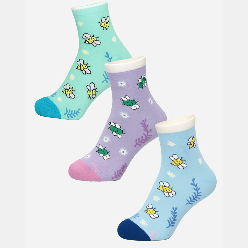 BODYCARE Womens Cotton Blend Ankle Length Socks Pack of 3 Soft, Breathable & Stretchable  Comfortable  Durable, Easy Wash Multipurpose Socks for Ladies  Casual, Sports, Gym & Travel