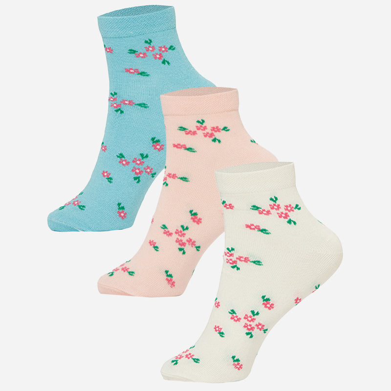 BODYCARE Womens Cotton Blend Ankle Length Socks Pack of 3 Soft, Breathable & Stretchable  Comfortable  Durable, Easy Wash Multipurpose Socks for Ladies  Casual, Sports, Gym & Travel