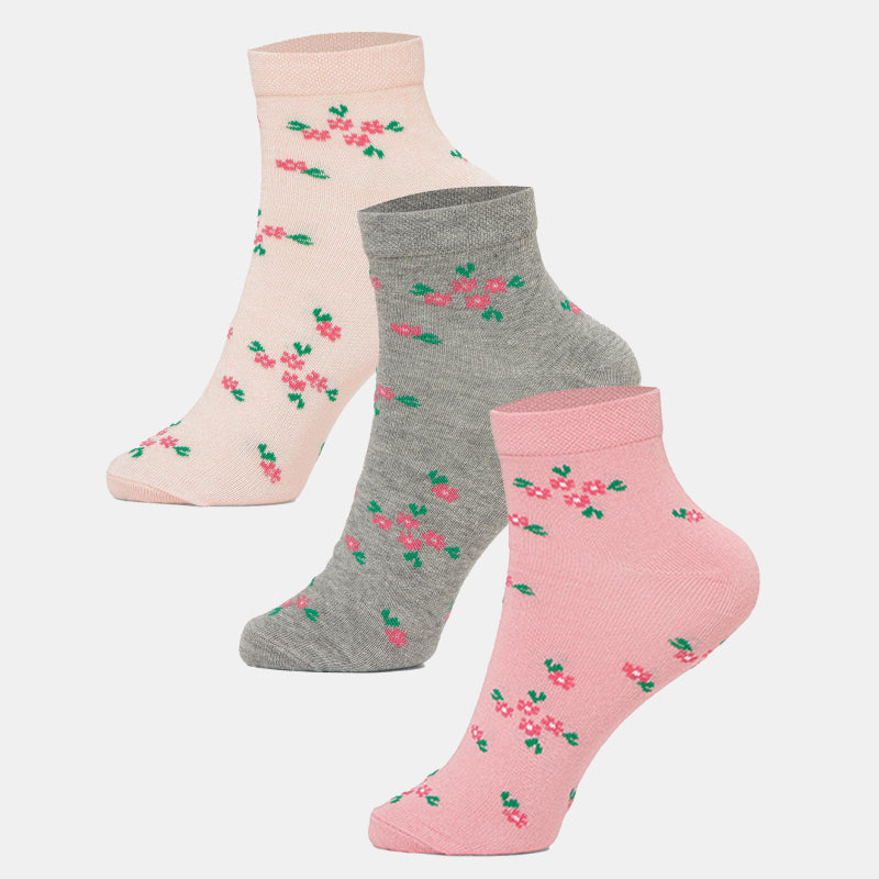 BODYCARE Womens Cotton Blend Ankle Length Socks Pack of 3 Soft, Breathable & Stretchable  Comfortable  Durable, Easy Wash Multipurpose Socks for Ladies  Casual, Sports, Gym & Travel