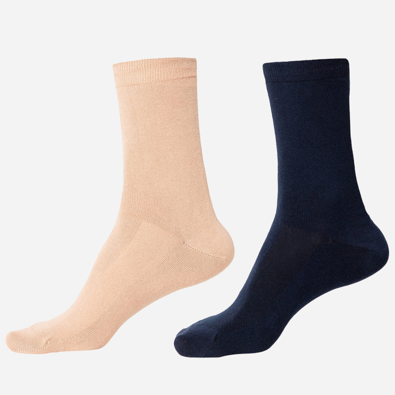 BODYCARE Men's Diabetic Crew Length Socks with Antibacterial Super Soft Cotton, Casual Socks Pack Of 2