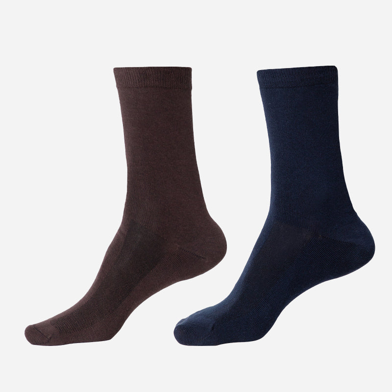 BODYCARE Men's Diabetic Crew Length Socks with Antibacterial Super Soft Cotton, Casual Socks Pack Of 2