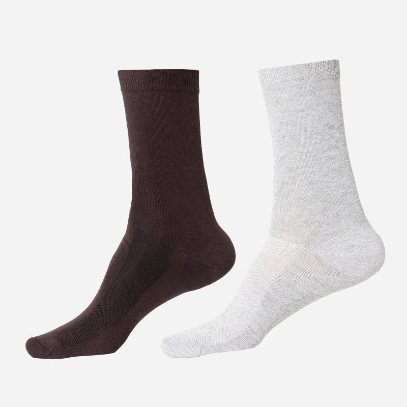 BODYCARE Men's Diabetic Crew Length Socks with Antibacterial Super Soft Cotton, Casual Socks Pack Of 2