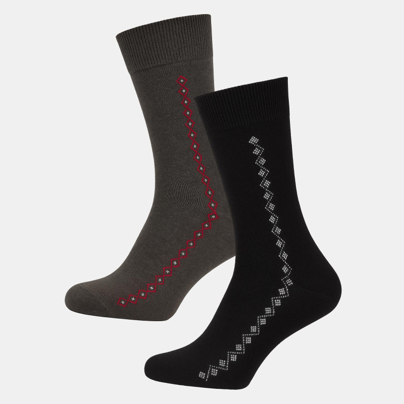 BODYCARE Mens Cotton Blend Men's Crew Length Socks Pack of 2 Soft, Breathable & Durable  Stretchable Comfort Fit  for Office, Gym, Sports, Travel & Casual Outfits
