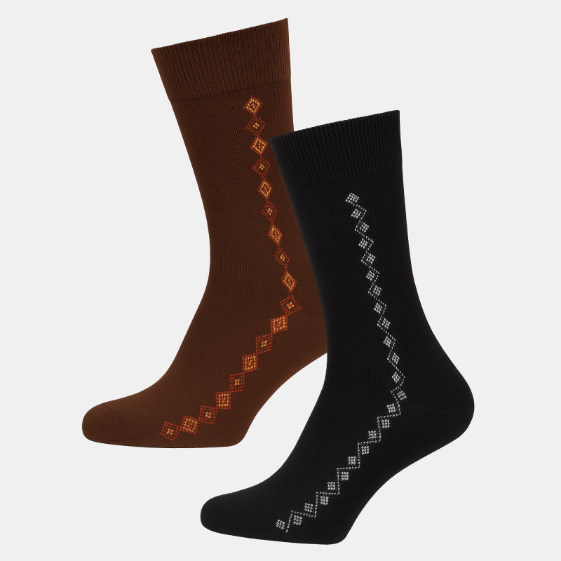 BODYCARE Mens Cotton Blend Men's Crew Length Socks Pack of 2 Soft, Breathable & Durable  Stretchable Comfort Fit  for Office, Gym, Sports, Travel & Casual Outfits