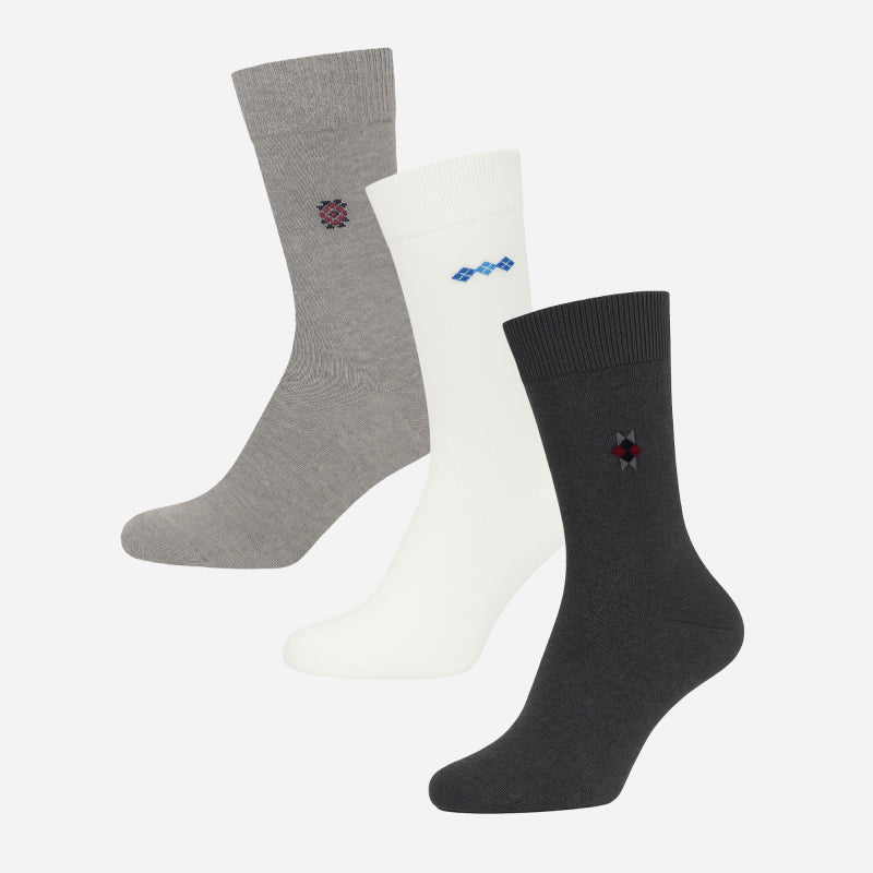BODYCARE Mens Cotton Blend Men's Crew Length Socks Pack of 3 Soft, Breathable & Durable  Stretchable Comfort Fit  for Office, Gym, Sports, Travel & Casual Outfits