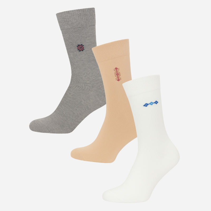 BODYCARE Mens Cotton Blend Men's Crew Length Socks Pack of 3 Soft, Breathable & Durable  Stretchable Comfort Fit  for Office, Gym, Sports, Travel & Casual Outfits