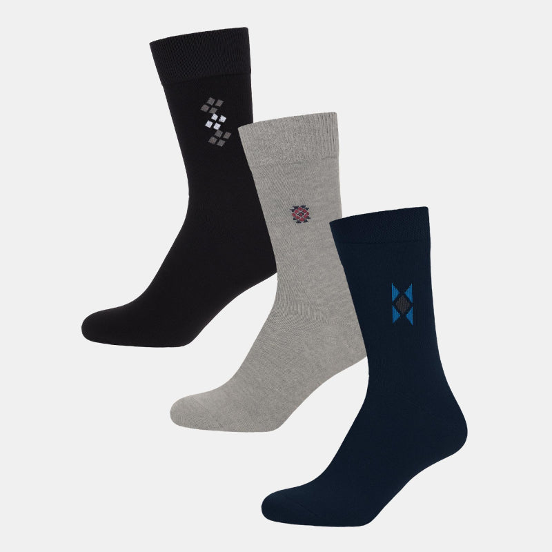 BODYCARE Mens Cotton Blend Men's Crew Length Socks Pack of 3 Soft, Breathable & Durable  Stretchable Comfort Fit  for Office, Gym, Sports, Travel & Casual Outfits