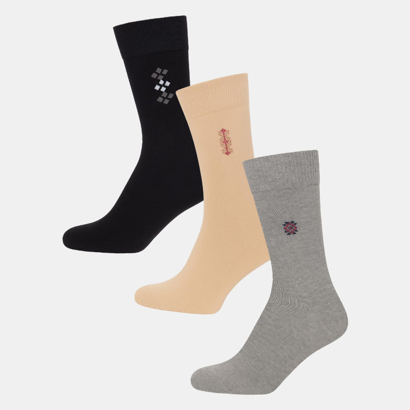 BODYCARE Mens Cotton Blend Men's Crew Length Socks Pack of 3 Soft, Breathable & Durable  Stretchable Comfort Fit  for Office, Gym, Sports, Travel & Casual Outfits