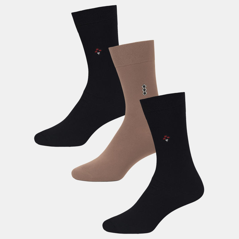 BODYCARE Mens Cotton Blend Men's Crew Length Socks Pack of 3 Soft, Breathable & Durable  Stretchable Comfort Fit  for Office, Gym, Sports, Travel & Casual Outfits