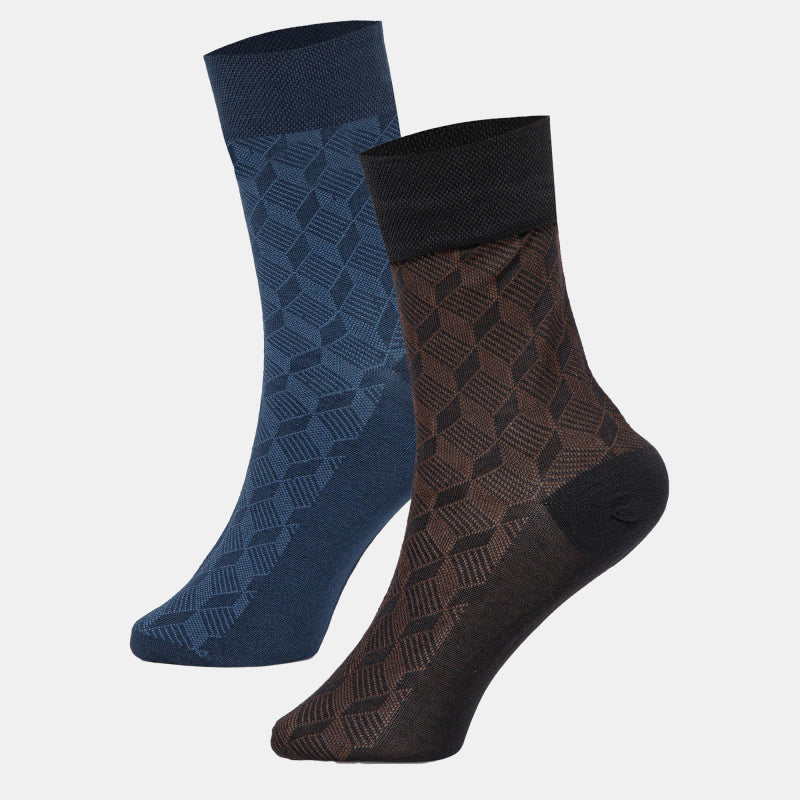 BODYCARE Mens Cotton Blend Men's Crew Length Socks Pack of 2 Soft, Breathable & Durable  Stretchable Comfort Fit  for Office, Gym, Sports, Travel & Casual Outfits