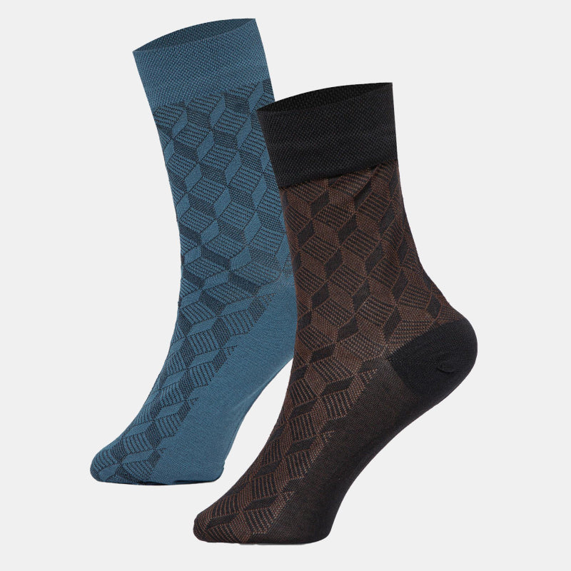 BODYCARE Mens Cotton Blend Men's Crew Length Socks Pack of 2 Soft, Breathable & Durable  Stretchable Comfort Fit  for Office, Gym, Sports, Travel & Casual Outfits