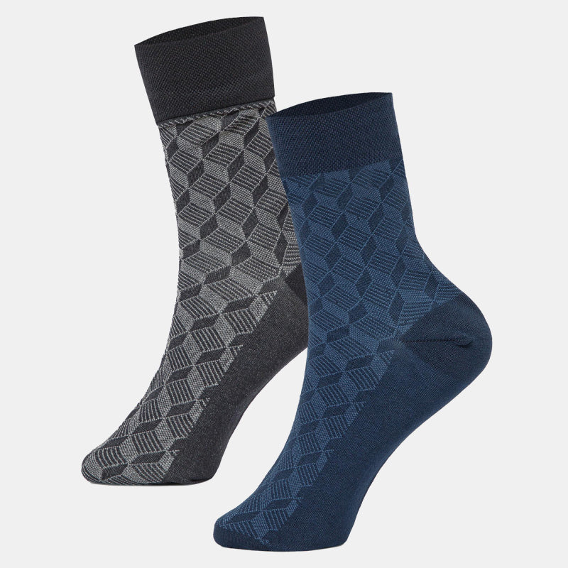 BODYCARE Mens Cotton Blend Men's Crew Length Socks Pack of 2 Soft, Breathable & Durable  Stretchable Comfort Fit  for Office, Gym, Sports, Travel & Casual Outfits