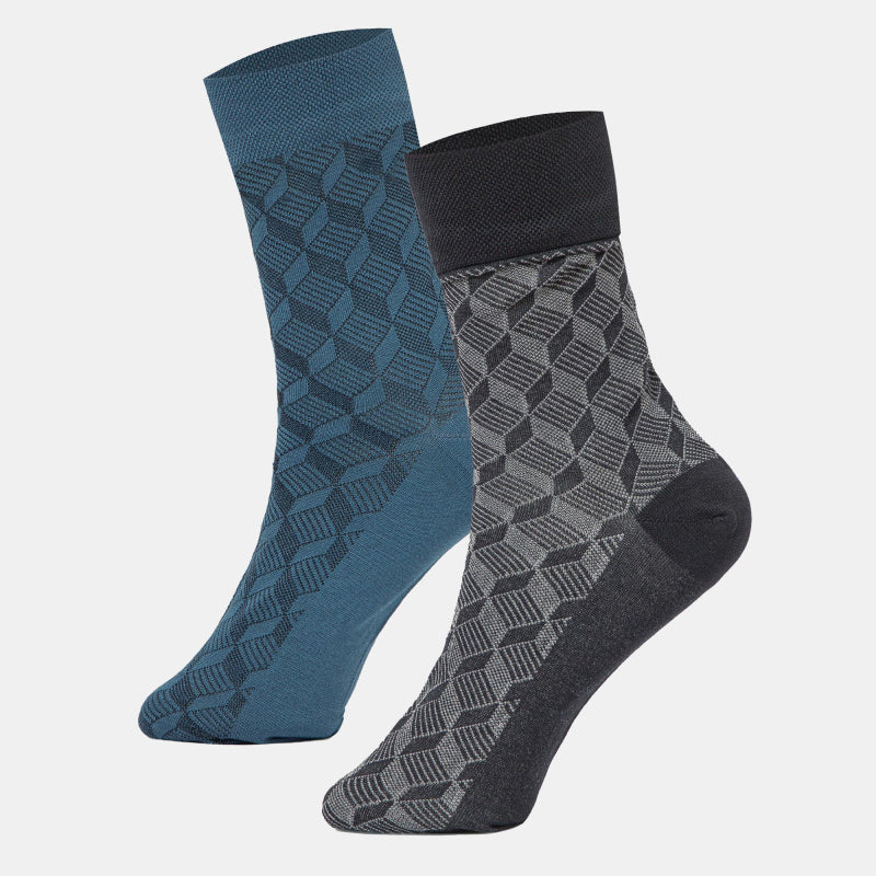 BODYCARE Mens Cotton Blend Men's Crew Length Socks Pack of 2 Soft, Breathable & Durable  Stretchable Comfort Fit  for Office, Gym, Sports, Travel & Casual Outfits