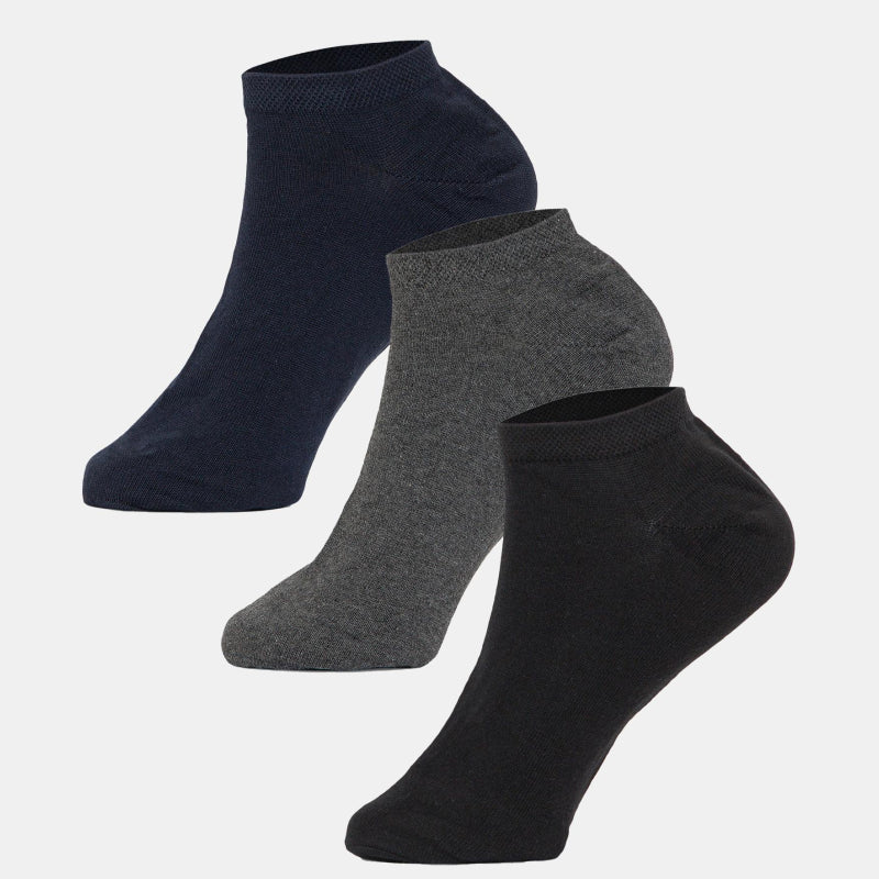 BODYCARE Mens Cotton Blend Men's Short Length Socks Pack of 3 Soft, Breathable & Stretchable  Comfortable  Durable, Easy Wash Multipurpose Socks for Sports, Gym, Travel & Casual Outfits