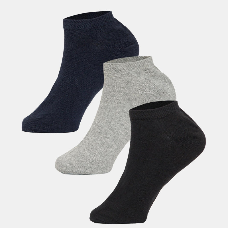 BODYCARE Mens Cotton Blend Men's Short Length Socks Pack of 3 Soft, Breathable & Stretchable  Comfortable  Durable, Easy Wash Multipurpose Socks for Sports, Gym, Travel & Casual Outfits