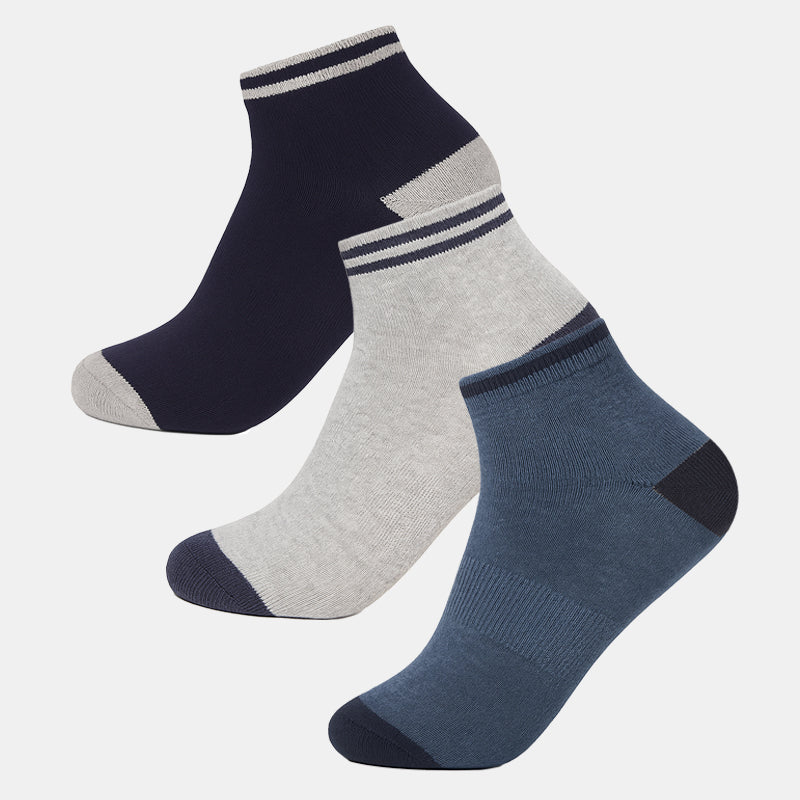 BODYCARE Mens Cotton Blend Men's Short Length Socks Pack of 3 Soft, Breathable & Stretchable  Comfortable  Durable, Easy Wash Multipurpose Socks for Sports, Gym, Travel & Casual Outfits