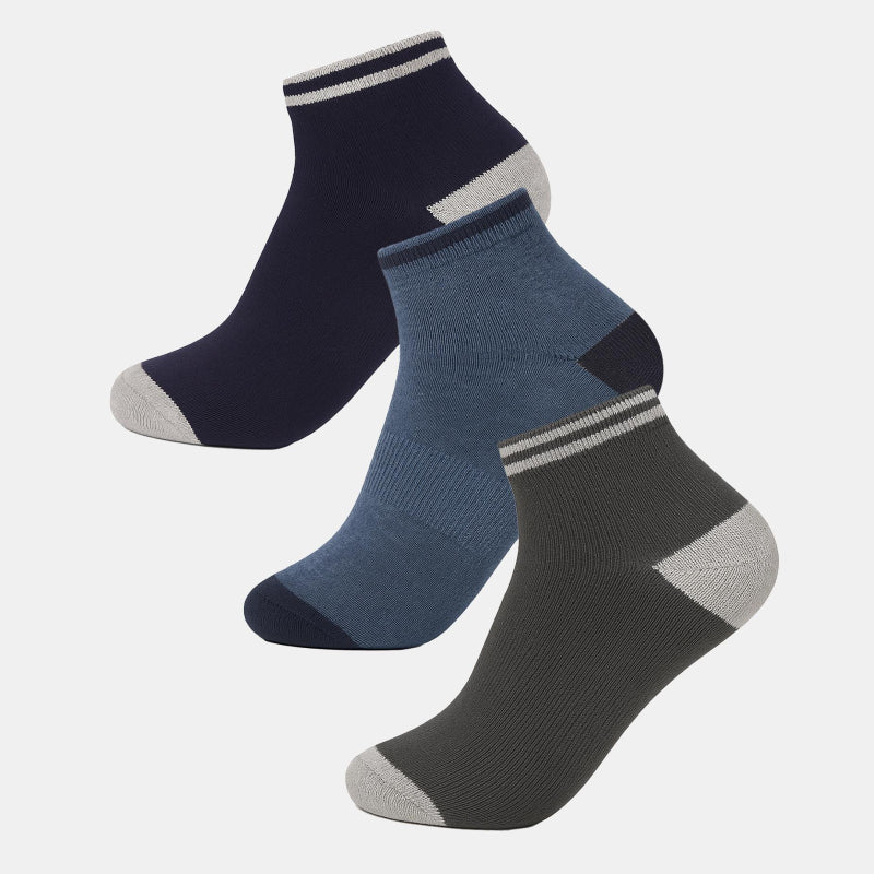 BODYCARE Mens Cotton Blend Men's Short Length Socks Pack of 3 Soft, Breathable & Stretchable  Comfortable  Durable, Easy Wash Multipurpose Socks for Sports, Gym, Travel & Casual Outfits