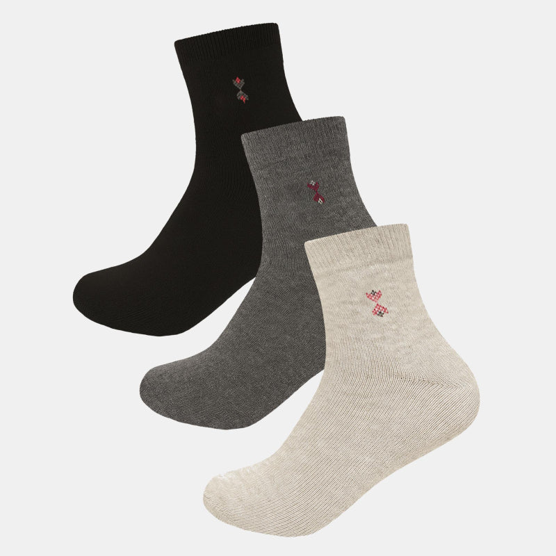 BODYCARE Mens Cotton Blend Men's Short Length Socks Pack of 3 Soft, Breathable & Stretchable  Comfortable  Durable, Easy Wash Multipurpose Socks for Sports, Gym, Travel & Casual Outfits