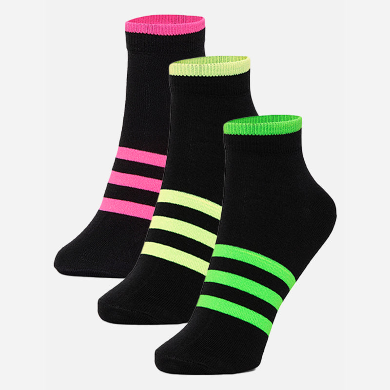 Bodycare Short Length Cotton Blend Women Socks Pack of 3 Soft Breathable Stretchable Everyday Wear Casual Use Comfortable Durable Stylish Assorted Colors