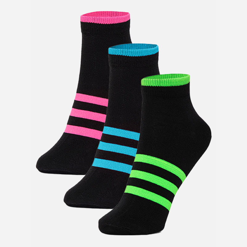 Bodycare Short Length Cotton Blend Women Socks Pack of 3 Soft Breathable Stretchable Everyday Wear Casual Use Comfortable Durable Stylish Assorted Colors