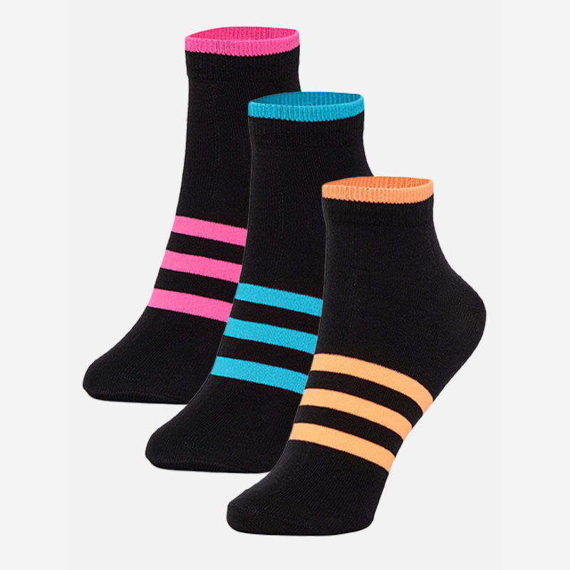 Bodycare Short Length Cotton Blend Women Socks Pack of 3 Soft Breathable Stretchable Everyday Wear Casual Use Comfortable Durable Stylish Assorted Colors