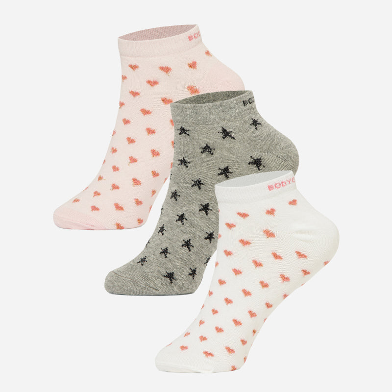 BODYCARE Womens Cotton Blend Ankle Length Socks Pack of 3 Soft, Breathable & Stretchable  Comfortable  Durable, Easy Wash Multipurpose Socks for Ladies  Casual, Sports, Gym & Travel