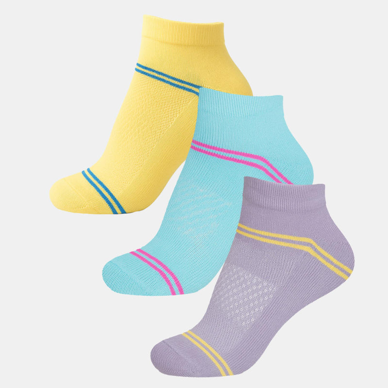 BODYCARE Womens Cotton Blend Ankle Length Socks Pack of 3 Soft, Breathable & Stretchable  Comfortable  Durable, Easy Wash Multipurpose Socks for Ladies  Casual, Sports, Gym & Travel