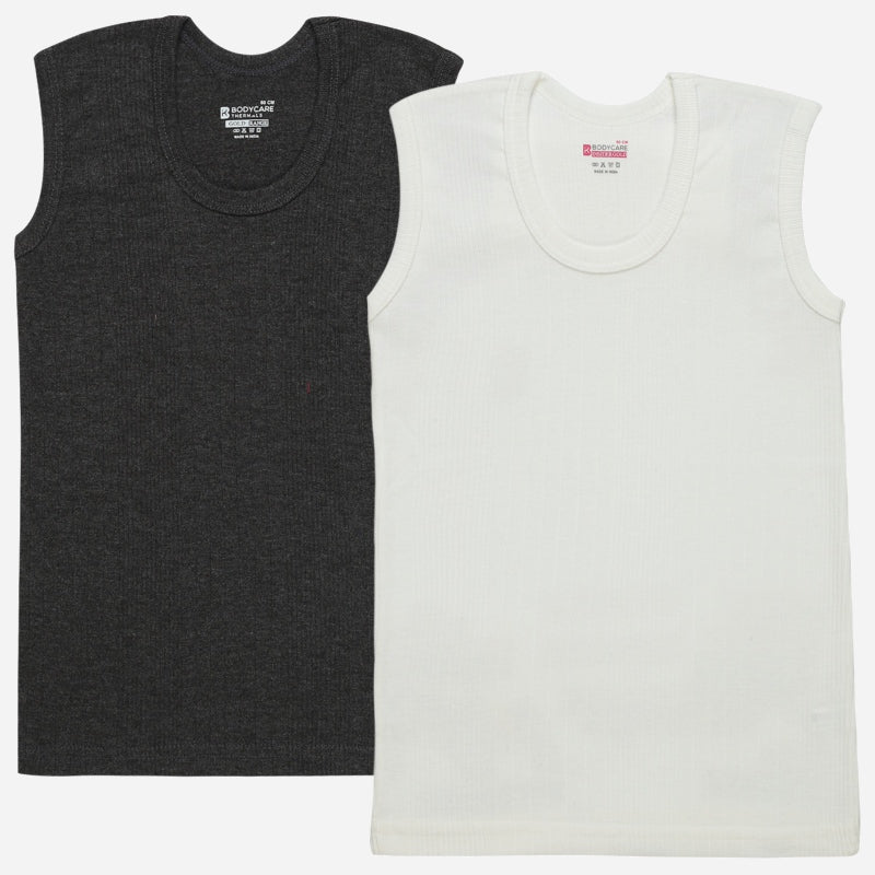 Gold Bodycare Boys Cotton Thermal Top Round Neck Sleeveless Pack Of 2