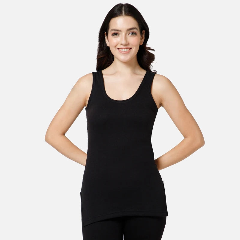 Gold+ Bodycare Heat MAX Women Fleece Thermal Top Round Neck Sleeveless Solid (Pack of 1)