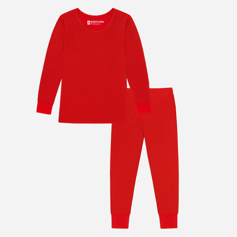 Bodycare Quilt Unisex Thermal Top & Bottom Set - Red
