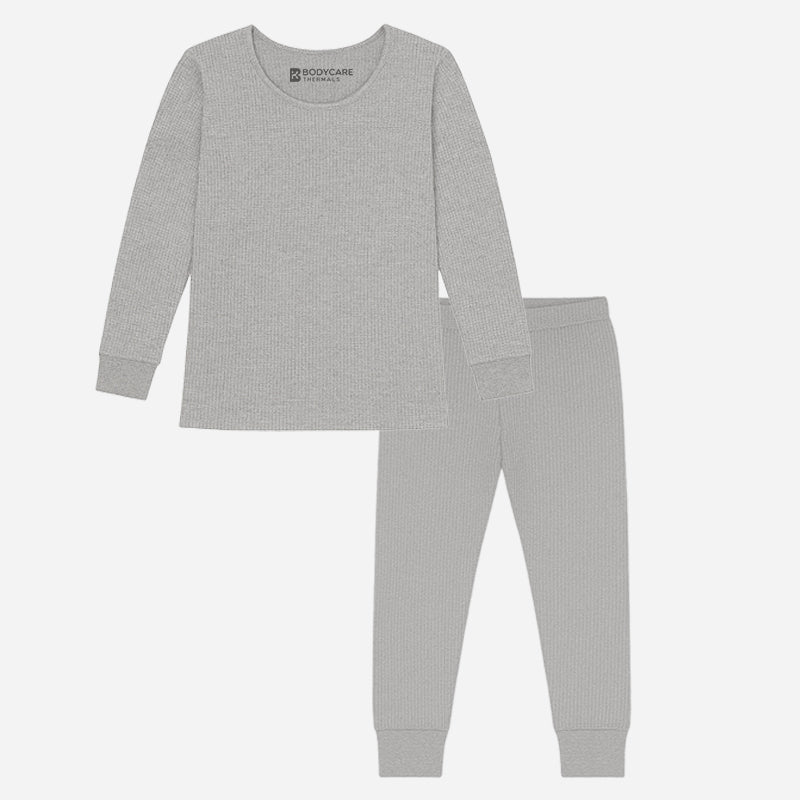 Bodycare Quilt Unisex Thermal Top & Bottom Set - Gray Melange