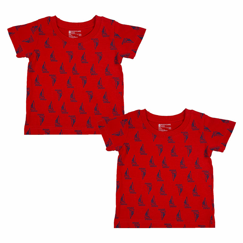 Bodycare Boys Round Neck Half Sleeves Printed Tshirt Pack Of 2