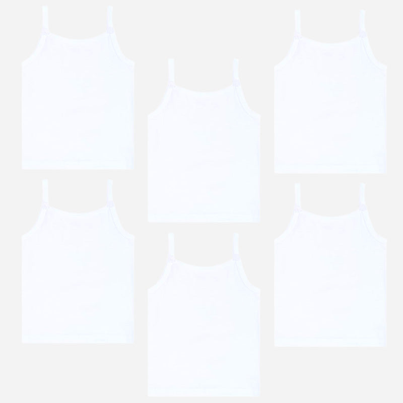 DYCA Girls Cotton Vest Dori Neck Sleeveless Pack Of 6